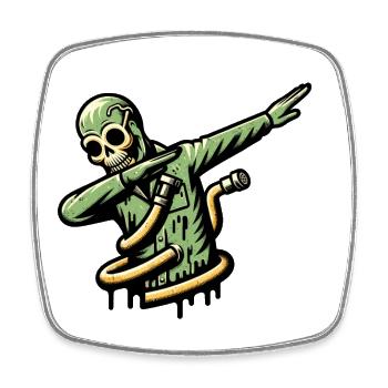 Dabbender Zombie Lustiges Dabbing Design - Viereckiger Kühlschrankmagnet - Weiß - Vorne