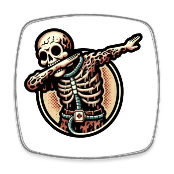 Dabbender Zombie Lustiges Dabbing Design - Viereckiger Kühlschrankmagnet - Weiß - Vorne