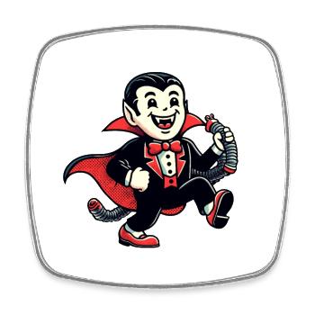 Retro Vintage Style Halloween Vampire Costume Decoration - Square fridge magnet - white - Front