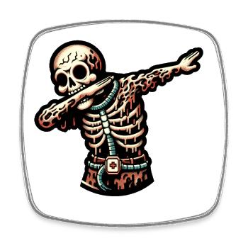 Dabbing Zombie Funny Dabbing Design - Square fridge magnet - white - Front