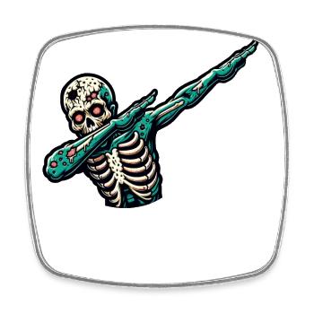 Dabbender Zombie Lustiges Dabbing Design - Viereckiger Kühlschrankmagnet - Weiß - Vorne
