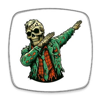 Dabbender Zombie Lustiges Dabbing Design - Viereckiger Kühlschrankmagnet - Weiß - Vorne