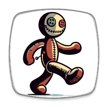 Voodoo Doll Halloween Costume Decoration Creepy - Square fridge magnet - white - Front