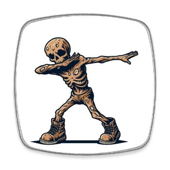 Dabbender Zombie Lustiges Dabbing Design - Viereckiger Kühlschrankmagnet - Weiß - Vorne