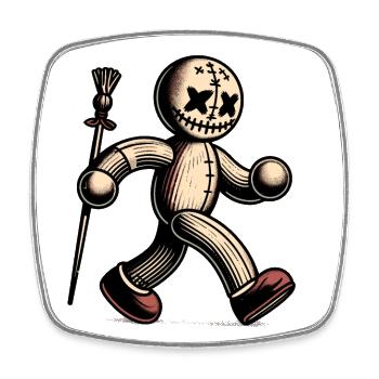 Voodoo Doll Halloween Costume Decoration Creepy - Square fridge magnet - white - Front