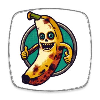Zombie Banana Banana Lover Halloween - Square fridge magnet - white - Front