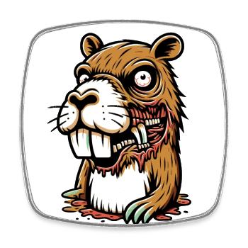Zombie Capybara Wasserschwein Liebhaber Halloween - Viereckiger Kühlschrankmagnet - Weiß - Vorne