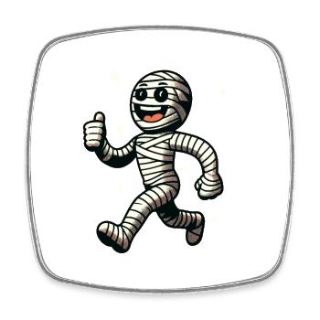 Retro Vintage Style Halloween Costume Decoration Mummy - Square fridge magnet - white - Front