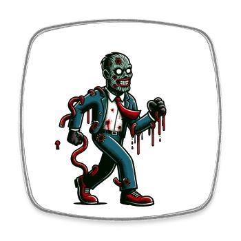 Retro Vintage Stil Halloween Zombie Kostüm Deko - Viereckiger Kühlschrankmagnet - Weiß - Vorne