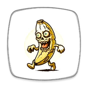 Zombie Banane Bananen Liebhaber Halloween Kostüm - Viereckiger Kühlschrankmagnet - Weiß - Vorne