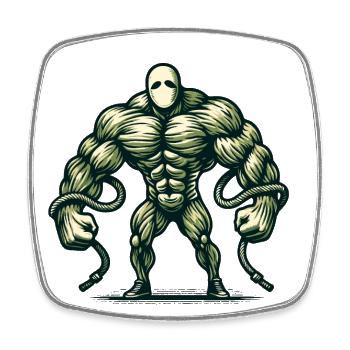Muscular bodybuilder Halloween costume creepy - Square fridge magnet - white - Front