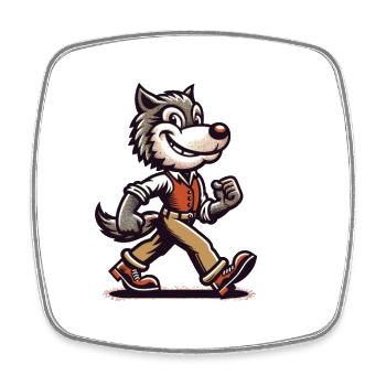 Retro Vintage Style Full Moon Werewolf Halloween - Square fridge magnet - white - Front