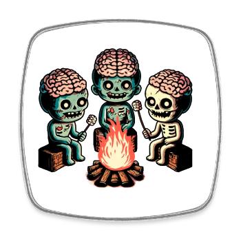 Camping at the Campfire Halloween Costume Decoration - Square fridge magnet - white - Front
