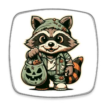 Undead Raccoon Funny Raccoon Lover - Square fridge magnet - white - Front