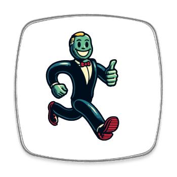 Retro Vintage Stil Halloween Zombie Kostüm Deko - Viereckiger Kühlschrankmagnet - Weiß - Vorne