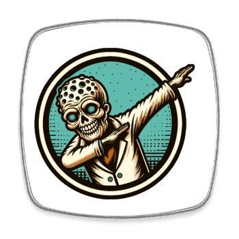 Dabbender Zombie Lustiges Dabbing Design - Viereckiger Kühlschrankmagnet - Weiß - Vorne