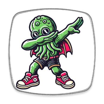 Funny Dabbing Cthulhu Dabbing Design - Square fridge magnet - white - Front