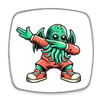 Funny Dabbing Cthulhu Dabbing Design - Square fridge magnet - white - Front