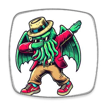 Funny Dabbing Cthulhu Dabbing Design - Square fridge magnet - white - Front