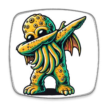 Funny Dabbing Cthulhu Dabbing Design - Square fridge magnet - white - Front