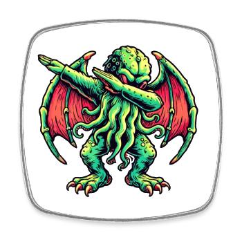 Funny Dabbing Cthulhu Dabbing Design - Square fridge magnet - white - Front
