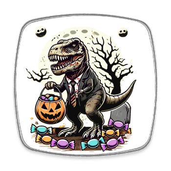 Drôle TRex Zombie Love Candy - Magnet carré - blanc - Devant