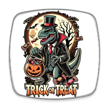 Drôle T-Rex vampire menteur bonbons - Magnet carré - blanc - Devant
