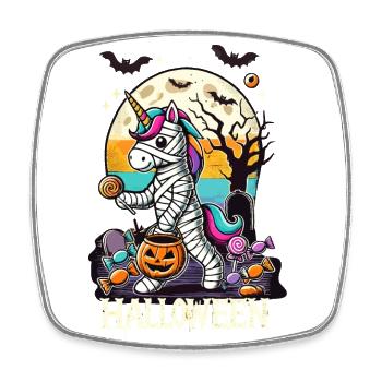 Funny Unicorn Mummy Loves Candy - Square fridge magnet - white - Front