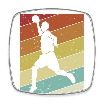 Retro Prisonball Team Game Player Dodgeball - Square fridge magnet - white - Front