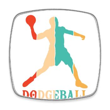 Retro Prisonball Team Game Player Dodgeball - Square fridge magnet - white - Front