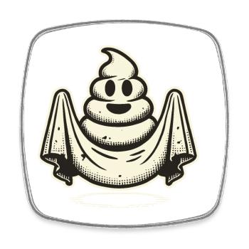 Funny poop pile feces ghost humorous - Square fridge magnet - white - Front