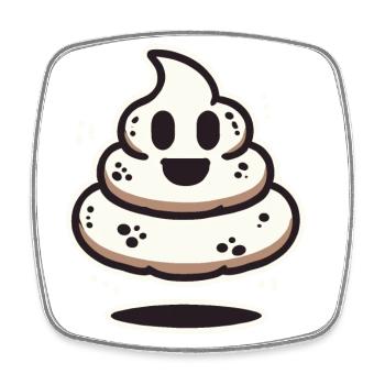 Funny poop pile feces ghost humorous - Square fridge magnet - white - Front