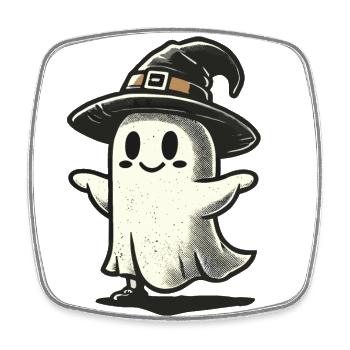 Lustiger Hexen Geist Gespenstische Party Spooky - Viereckiger Kühlschrankmagnet - Weiß - Vorne