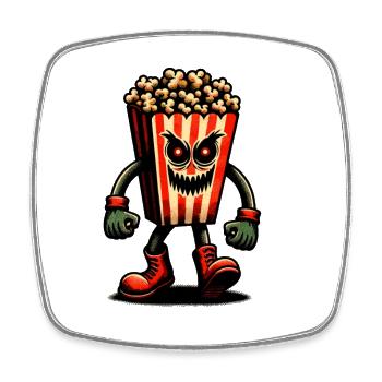 Pop-corn effrayant pour les films d’horreur drôles - Magnet carré - blanc - Devant