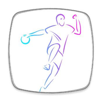 Prisonball Team Game Player Dodgeball - Square fridge magnet - white - Front