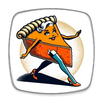 Pumpkin Pie Ghoul Delicious Halloween Design - Square fridge magnet - white - Front