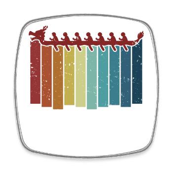 Retro Drummer Team Paddler Lover Dragon Boat - Square fridge magnet - white - Front