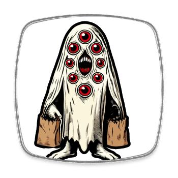 Gespenstische Party Trick Or Treat Halloween - Viereckiger Kühlschrankmagnet - Weiß - Vorne