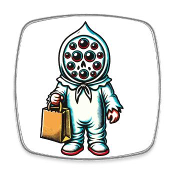 Gespenstische Party Trick Or Treat - Viereckiger Kühlschrankmagnet - Weiß - Vorne