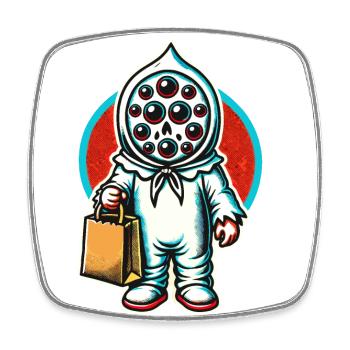 Gespenstische Party Trick Or Treat - Viereckiger Kühlschrankmagnet - Weiß - Vorne