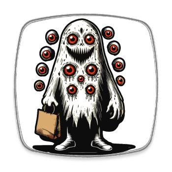 Spooky Party Trick Or Treat Streetwear - Magnet carré - blanc - Devant
