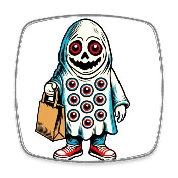 Gespenstische Party Trick Or Treat Streetwear - Viereckiger Kühlschrankmagnet - Weiß - Vorne
