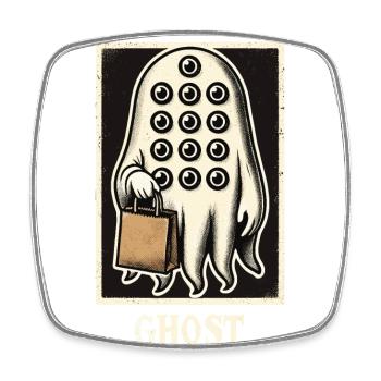 Gespenstische Party Trick Or Treat Zeit - Viereckiger Kühlschrankmagnet - Weiß - Vorne