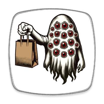 Gespenstische Party Trick Or Treat Halloween - Viereckiger Kühlschrankmagnet - Weiß - Vorne
