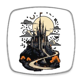 Spooky Haunted Castle Magical Haunted Castle - Square fridge magnet - white - Front