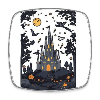 Spooky Haunted Castle Magical Haunted Castle - Square fridge magnet - white - Front