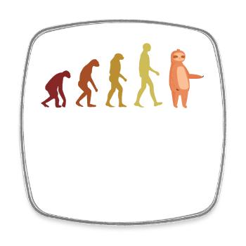 Sloths Evolution Pilosa Folivora Brown-Throated - Square fridge magnet - white - Front