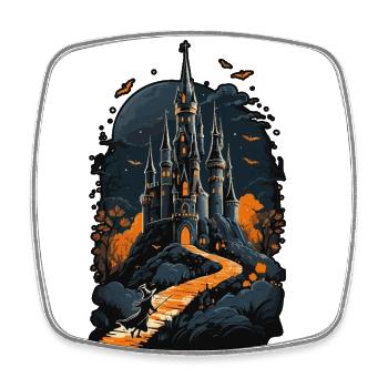 Spooky Haunted Castle Magical Haunted Castle - Square fridge magnet - white - Front