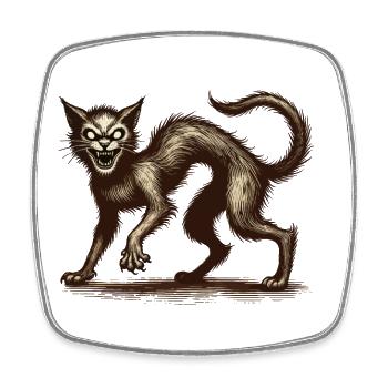 Magical Witch Cat Horrific Horror Cat - Square fridge magnet - white - Front