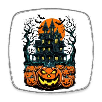 Spooky Haunted House Spooky Haunted Villa - Square fridge magnet - white - Front